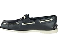 Sperry Mens Authentic Original 2-Eye Wide Leather Boat Shoe, Navy, US 9