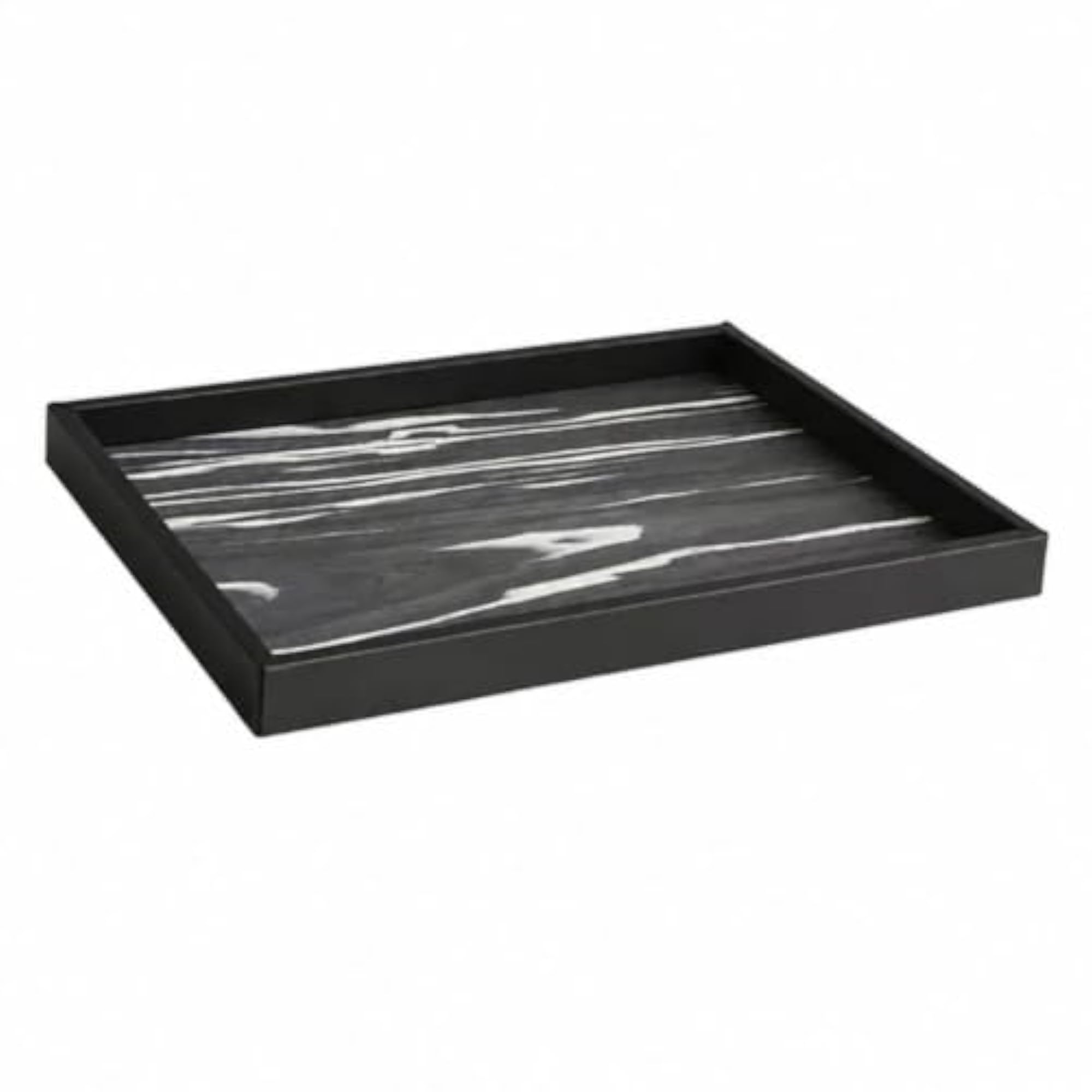 Easy to Clean Rectangular Decorative Tray, Large Wood Tray