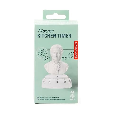 Kikkerland Mozart Kitchen Timer in White Cover