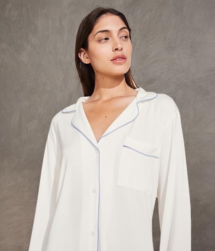 Image of Eberjey Gisele Classic Women's Pajama Set | Long Sleeve Shirt + Long Pants