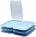 Design 6X Aufschnittboxen/Frischhalteboxen/Frischhaltedose stapelbar in der Farbe Blau/Hellblau geeignet für Aufschnitt wie Wurst und Käse und vieles mehr in der Größe 25x17x3.3cm