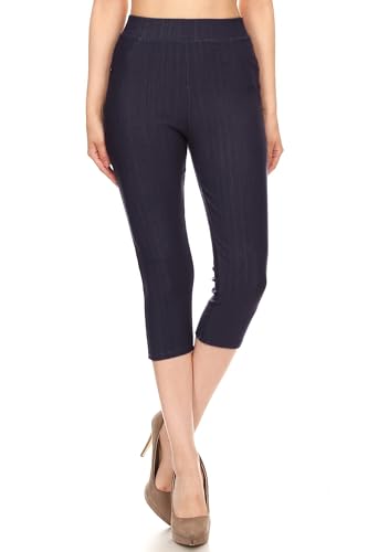 Image of Leggings Depot Women's Cotton Blend Stretch Pull-on Jeggings Casual Pants with Pockets (Available in Plus Size)