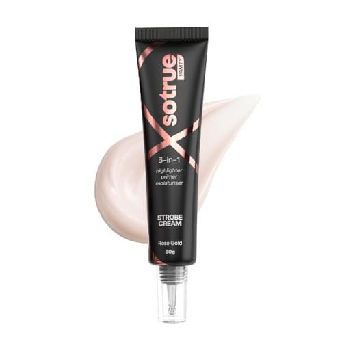 Image of Sotrue Strobe Cream Rose Gold, 30g | Primer, Highlighter & Moisturizer | 3 in 1 Illuminating Makeup Base | Japanese Sakura & Hyaluronic Acid | Dewy Glazed Instant Glow