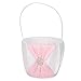 Tarente Silk Satin-Material Hochzeit Blumen-Korb-Mädchen-Korb Weiß Blumenkorb Sets (Pink)
