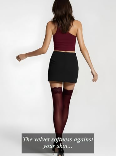 Charm and Attitude Thigh High Stockings for Women with Lace Top |Lingerie Thigh Highs Tights | Made in EU4