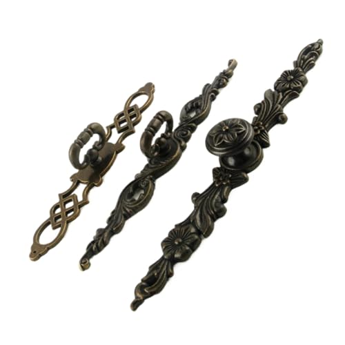 Qvorlth Tiradores de gabinete vintage, 10 unidades, herrajes para muebles, estilo retro americano, tiras, tiradores pastorales para gabinetes de cocina, armarios de cocina, cajones de aleación de zinc