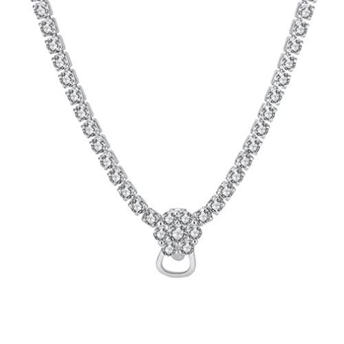 Collier de chaînes Silver à porter au quotidien, style carbone et maillons Diamond