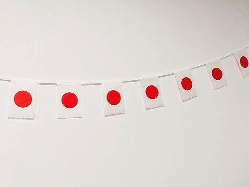 Japan-Flagge, 40 Stück, japanische Flagge, Japan-Girlande 11,4 m, Japan, Nationalflagge Japan, 14 x 21 cm, für Gartenbar-Dekorationen (Japan) (Japan)