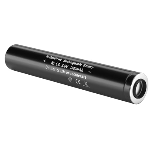 RDDBAPOW 75175 Rechargeable Batteries Compatible with Streamlight Stinger Parts XT DS LED HP 75175/75375 FL126 PolyStinger Pelican M9 Flashlight 1800mAh 3.6V Ni-CD Battery (1 Pack)