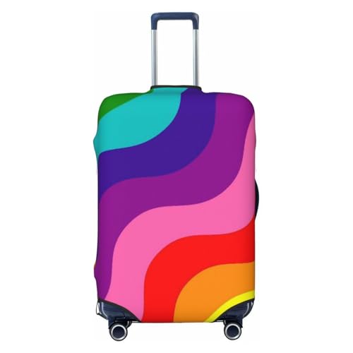 Travel Luggage Cover, High Elasticity Zipper Closure Luggage Suitcase Protector, Anti-Scratch Luggage Case Bag - Fits 19-32 inch Luggages (LGBT Pride Rainbow Flag Colorful)