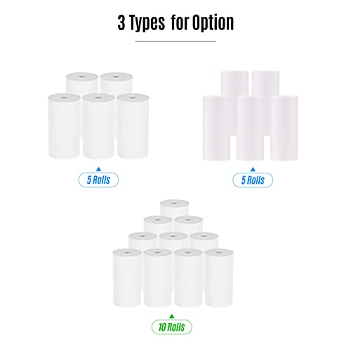 Baugger 5 peças de papel adesivo para recibo térmico adesivo em rolo 57 * 25mm para mini impressora