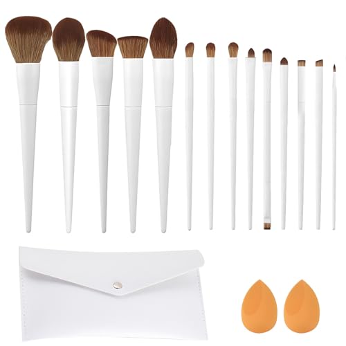Catálogo de Sets de pinceles y brochas para comprar online. 47 Brochas de Maquillaje 17Pzs con Estuche, Juego de Brochas Maquillajes Cosmética Profesional Con 2 Esponja, 5 Pincel de Mejilla Rostro, 9 Maquillaje de Sombra de Ojos, Makeup Brush...