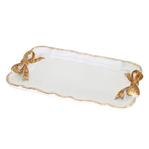 Vintage Decorative Bow-Knot Resin Plate Coquette Room Decor (White)