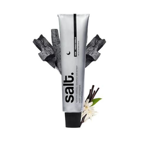 Salt. Oral Care Dusk Night Toothpaste | French Vanilla Flavor | With Grapefruit Water, Papain & Bromelain Enzymes | Natural Plaque Breakdown & Enamel Strengthening Formula | 100g