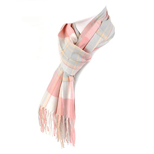 Image of Nollia Plaid Fall /Winter Scarf for Men & Women-Plaid Color Cashmere Feels Acrylic Scarves