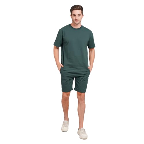 Image of Men's Cord Set T-Shirt and Shorts | Casual Matching Outfits for Men | Comfortable Summer Activewear, Gym, Sports & Lounge Wear | Night Wear Suit for Men
