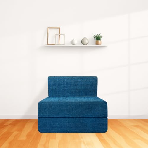 Image of CELLBELL Comfy Sofa Cum Bed 3x6 Feet | Foldable Dual Use Couch Bed with Soft Cushions, Washable Fabric & Sturdy Frame | Space Saving Modern Design for Living Room, Bedroom & Guest Use (Teal)