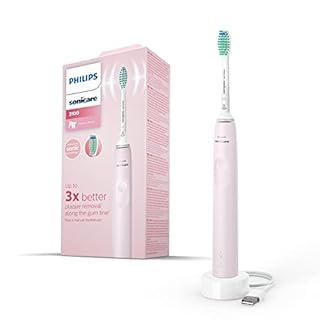 Philips Spazzolino elettrico Sonic, serie 3100, tecnologia Sonic, QuadPacer e SmarTimer, HX3671/11, Sugar Rose, Sonicare 3100, Rosa