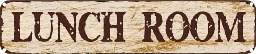 Vintage Tin Sign Retro Metal Wall Decor LUNCH ROOM Rustic Aluminum Plaque for Home,Bar,Kitchen,Garage,Man Cave 4x16 Inch