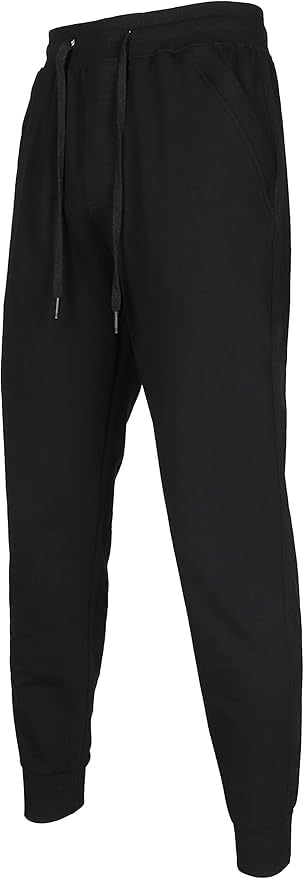 Men's Cotton Slim Fit Jogger Pants - Casual Drawstring Track Sweatpants - Sweat Pants with Elastic Waist and Zipper Pockets