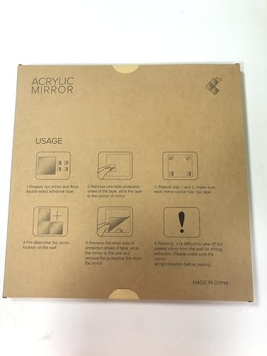 EONAZE 4 Pieces Mirror Tiles Self Adhesive Mirror Stickers 30x30cm (2mm Thick) Full Length Stick on Mirrors for Walls, Wardrobe Doors, Bathroom, Bedroom - Cosy Home Interiors EONAZE 4 Pieces Mirror Tiles Self Adhesive Mirror Stickers 30x30cm (2mm Thick) Full Length Stick on Mirrors for Walls, Wardrobe Doors, Bathroom, Bedroom - Image 8