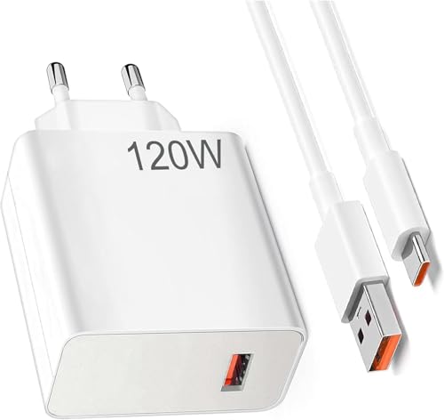 120W USB Ladegerät für Xiaomi 15 14T 13T 12T 11T Pro/Ultra, Redmi Note 14 13 12 11 Pro+ 5G, Xiaomi Poco F6 Poco X7 Poco F4 GT, Schnellladegerät USB Power Handy Ladegeräte mit...