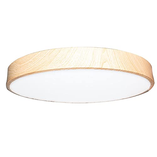 Bu Qi - US Plafon Techo, Lámpara de Techo LED de Madera 3 temperaturas de Color en uno (3000K / 4000K / 6000K) Luz Plana Accesorio de Montaje Empotrado Simple Dormitorio, Sala de Estar, Oficina(40cm)