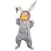 Motteecity Baby Toddler Boys Clothes Unisex Cute Bunny Long Sleeves Zipper Romper (18M, Grey)