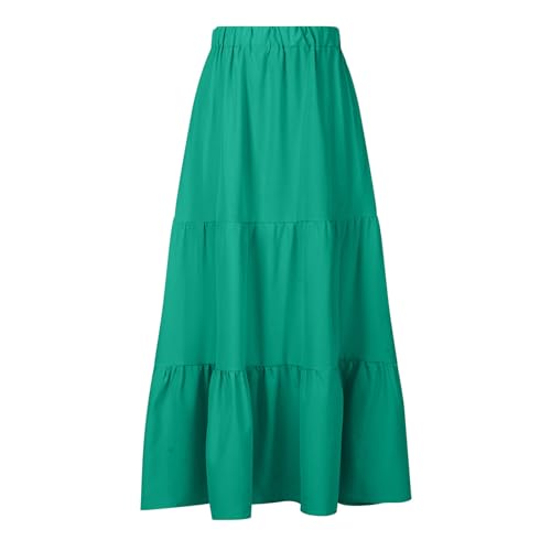 Skirts for Women Midi Length Casual Elastic Waist Pleated A Line Skirt Stretch Flowy Elegant Lounge Comfy Clothes2