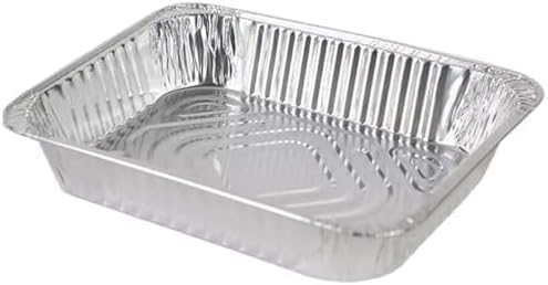 INFINITY EL Disposable Aluminum Foil Pans with Lids 10 Pack | Full Size Shallow Steam 20.5
