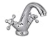 Vetrineinrete® Rubinetto per lavabo miscelatore regolabile doppio comando acqua calda e fredda per lavandino monoforo da bagno in ottone cromato 52344 P2
