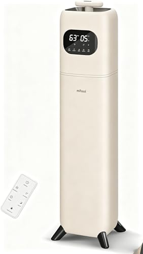 Mifasol Humidifiers for Bedroom Large Room - 2.3Gal/9L Air Humidifier Large Room with Essential Oil Diffuser, Top Fill Cool Mist Humidifier for Home Bedroom Baby Nursery Whole House Office Plant White