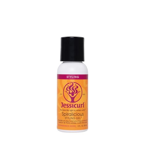 Jessicurl Gel espiralicioso, sin fragancia añadida, 2 onzas líquidas. Definición de rizos, productos, gel y control del encrespamiento, para todo tipo de cabello