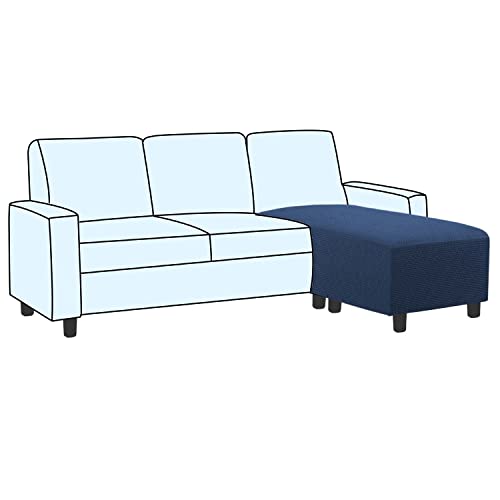 Image of H.VERSAILTEX Ottoman and Sofa Seat Cushion Combined Cover Slipcover Rectangle Sofa Slipcover Fit Length 56 inch-75 inch Suitable for L Shaped Seat Cushion Cover or Chaise Part Cover Stretch Thick Soft - Navy