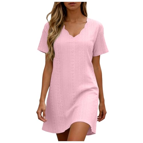 Robe t-shirt femme en pur coton léger, confort et ampleur décontractée