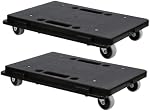 2 Pack Black Small Flat Dolly Cart with Wheels Portable Moving Rollers 4 Wheels Heavy Duty Small Flat Cart for Heavy Furniture