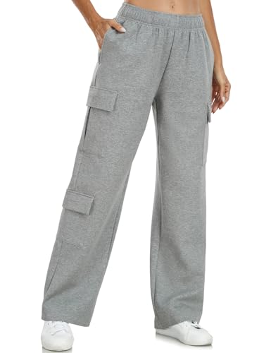 Inno Women's Cargo Sweatpants Casual Baggy Wide Leg