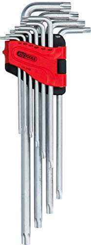 Ks Tools 151.2482 Serie Di Chiavi Maschio Piegate Impronta 5 Punte C.Foro,10 Pz