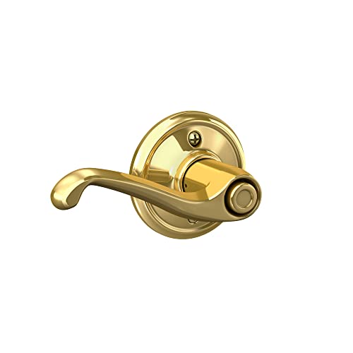 Schlage F40VFLA605 F40 V Fla 605 Flair Door Lever, Bed & Bath Privacy Lock, Bright Brass thumb #5
