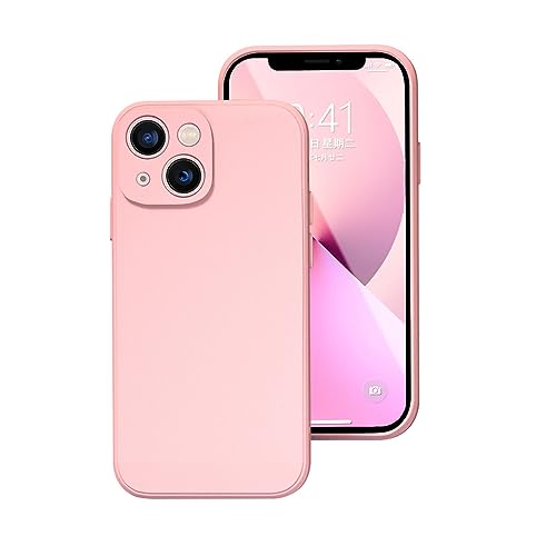 Coque en silicone liquide rose pour iPhone 11 12 13 14 Pro Max