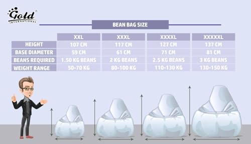 Image of Gold 3XL Bean Bag Combo with Footstool & Cushion | Faux Leather Teardrop Bean Bag for Adults & Teens | Pre-Filled with Beans | Home, Bedroom, Living Room, Office (3XL - Yellow)