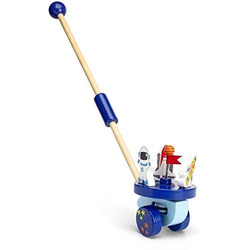 Mousehouse Gifts - Schiebespielzeug mit Rakete & Astronaut - Holz - für Babys und Kleinkinder