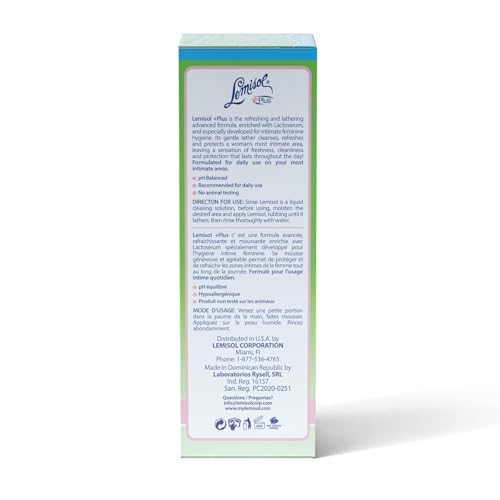 Image of Lemisol Plus Feminine Wash, Daily Cleanser, Hypoallergenic, 16 FL Oz Bottles (Pack of 4)