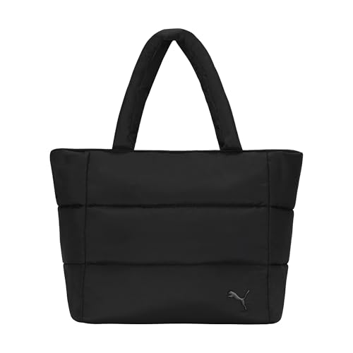 Image of PUMA Women's Plush Soft Nylon Tote with Padded Straps, Zip Closure & Metal Logo Plaque