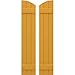 Ekena Millwork ARW101BE311X37TUH Americraft Three 2 Exterior Real Wood Joined Board-n-Batten Shutters w/Elliptical Top (Per Pair), 10 1/2"W x 37"H, Turmeric