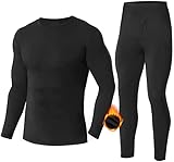 SIMIYA Men's Thermal Underwear Set Base Layer Long Sleeve Top Ultra Soft Long Johns Fleece Thermals Leggings for Winter Workout