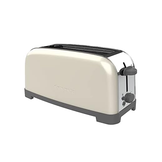Taurus Vintage Single Cream - Tostador, 850W, 6 niveles de tostado, una ranura extra larga de anchura variable, funciones: stop y descongelar, sistema auto centrado, acero inoxidable