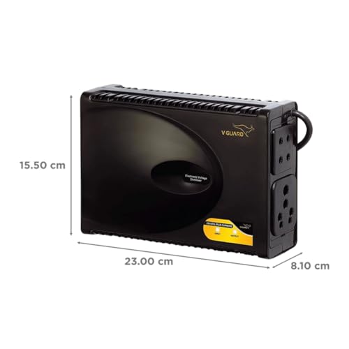Image of V-Guard VG Crystal Stabilizer for LED / Plasma TV | Black | Home Theatre & Medical Equipment | 90V-290V Working Range | 2A Capacity | High & Low Voltage Protection
