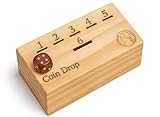 T one woods coin drop game for kids/adult with dice and wooden box | penny game for family fun coin drop | coin drop game for family and friends (Design-1)