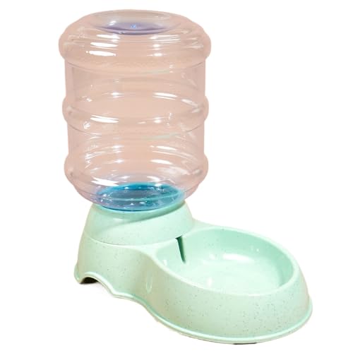 GIEOKDWO猫 水 猫 給水器ベーシック ペット用 自動給餌・給水器セット 餌・水飲み器3.8L 濃厚タイプ (グリーン)